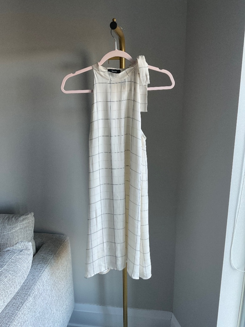 Theory 100% Silk Halter Dress